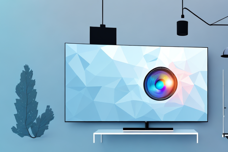A 4k tv and a projector side-by-side
