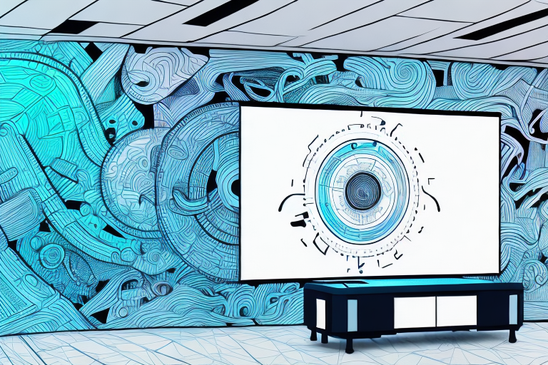 A 120-inch projector screen with its dimensions clearly visible
