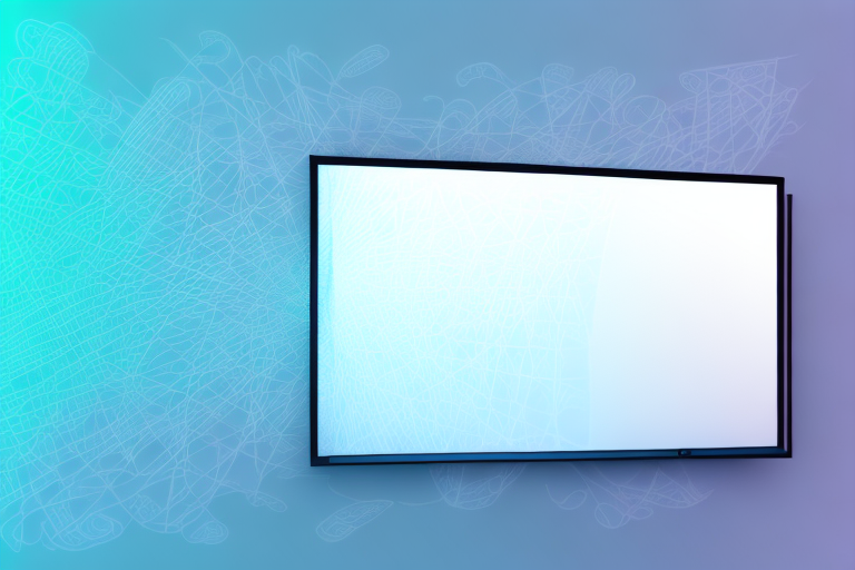 A wall with a projector screen mounted at an optimal viewing angle