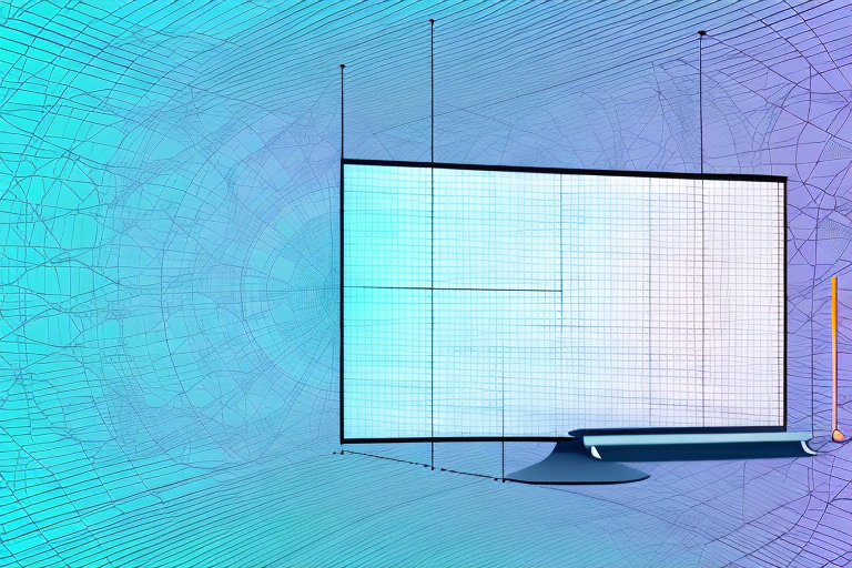 A 120-inch screen with a ruler measuring the optimal viewing distance