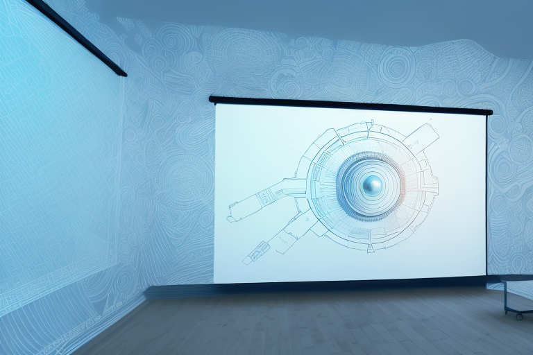 A projector in a room