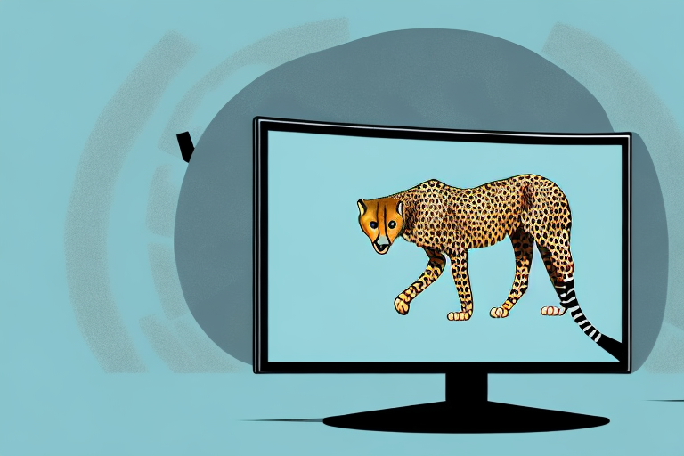 A cheetah-shaped tv mount being tilted downwards