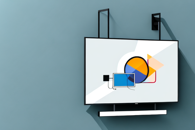 A wall mount with a tv tilted at an angle
