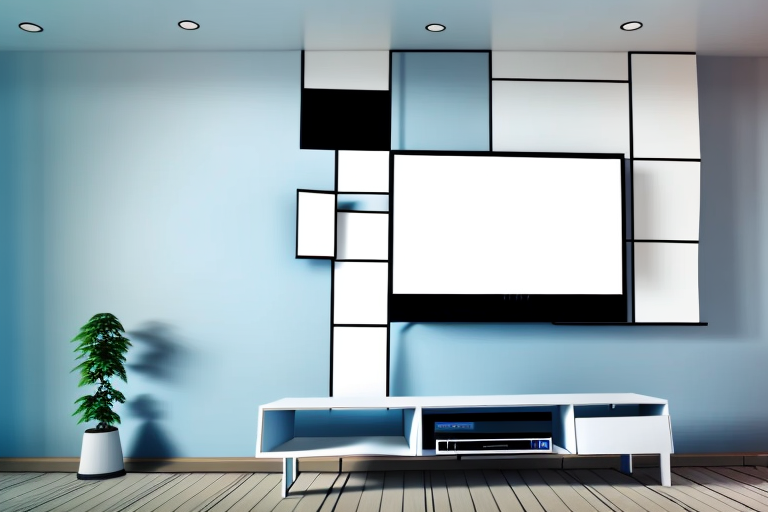 A wall with a full motion tv wall mount installed