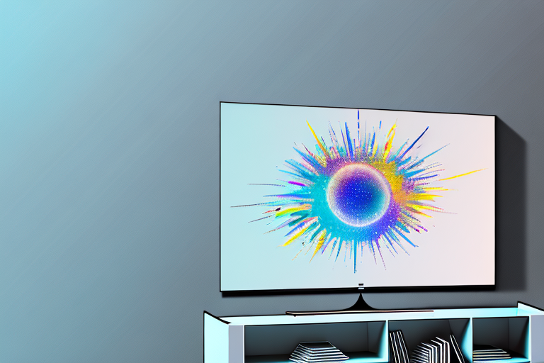 A wall-mounted samsung 75 qled tv