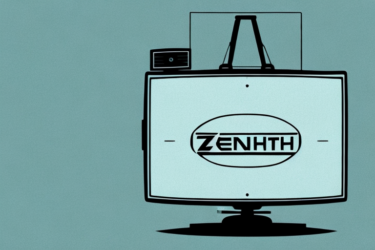A zenith tv mounted on a wall
