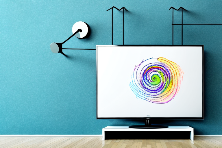 A wall-mounted tv with cables hidden behind the wall