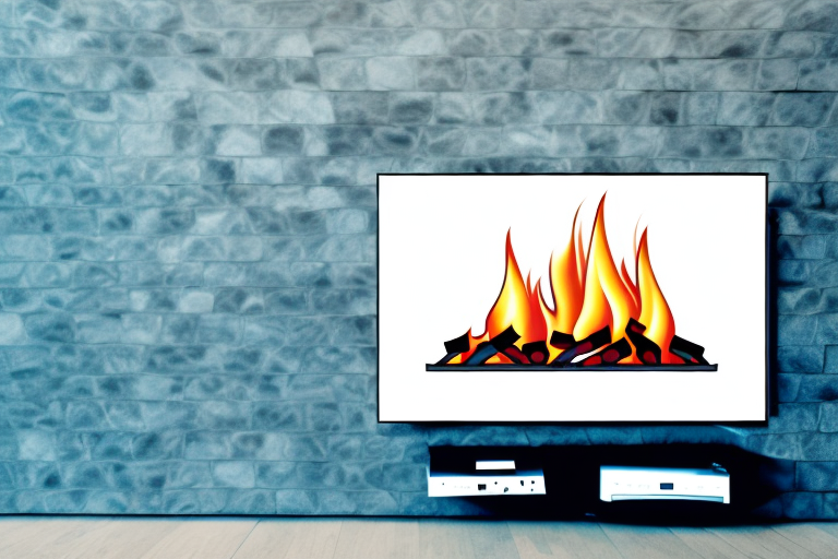A fireplace with a flat-screen television mounted above it