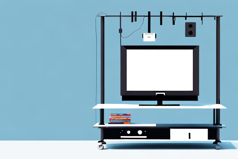 A tv stand with a mount rack