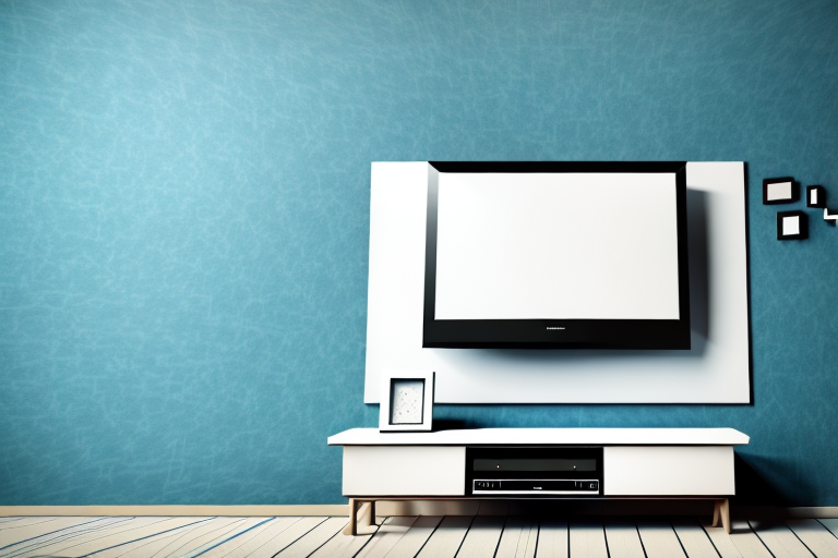 A wall-mounted television in a room setting