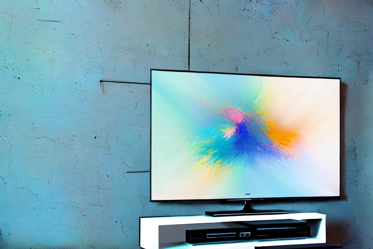 A wall-mounted samsung tv