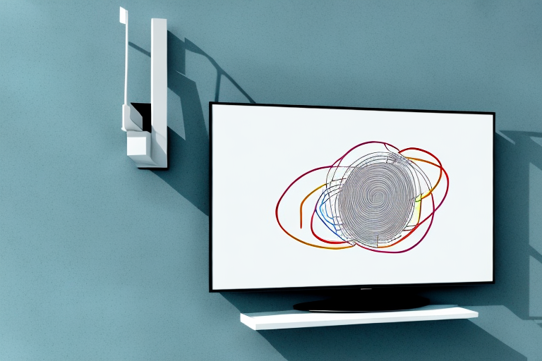 A wall-mounted television with cables hidden behind it