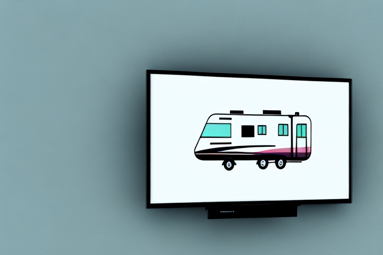 A flat screen tv mounted on the wall of an rv