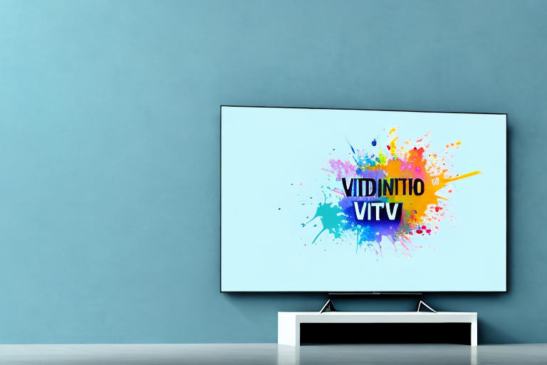 A vizio tv mounted on a wall