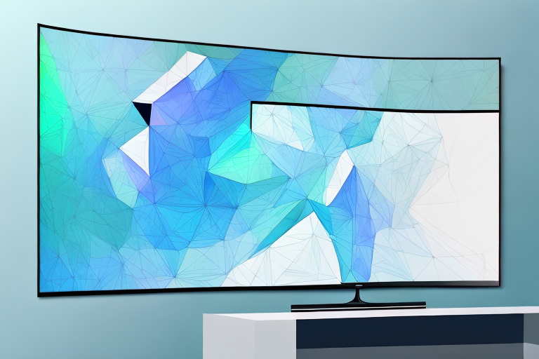 A wall-mounted samsung 65 curved tv