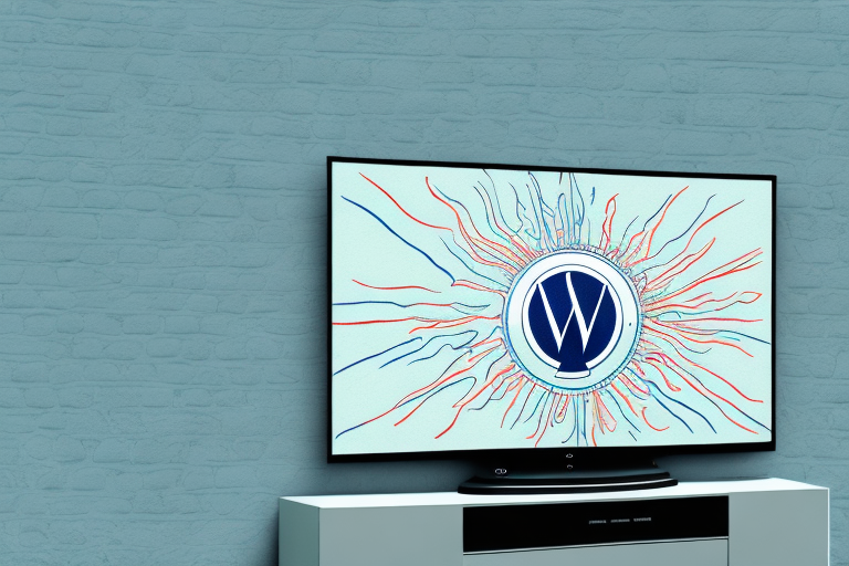 A 50-inch westinghouse tv mounted on a wall