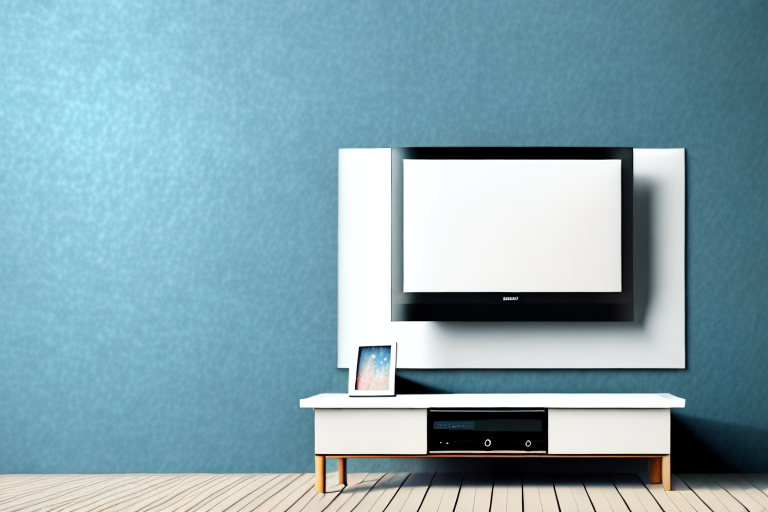 A wall-mounted tv with all the necessary components for installation