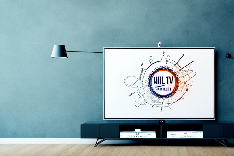 A wall-mounted tv with the necessary tools and components for installation