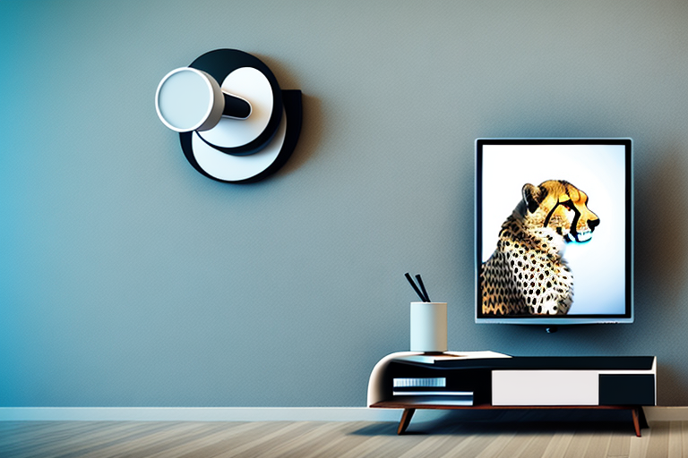 A cheetah swivel tv wall mount being installed on a wall