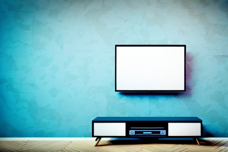 A wall with a 70-inch tv mounted on it