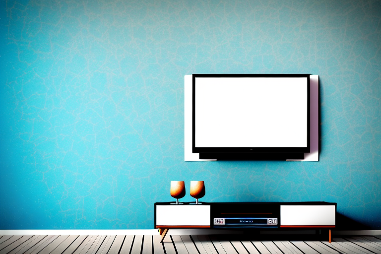 A wall with a 55-inch tv mounted on it
