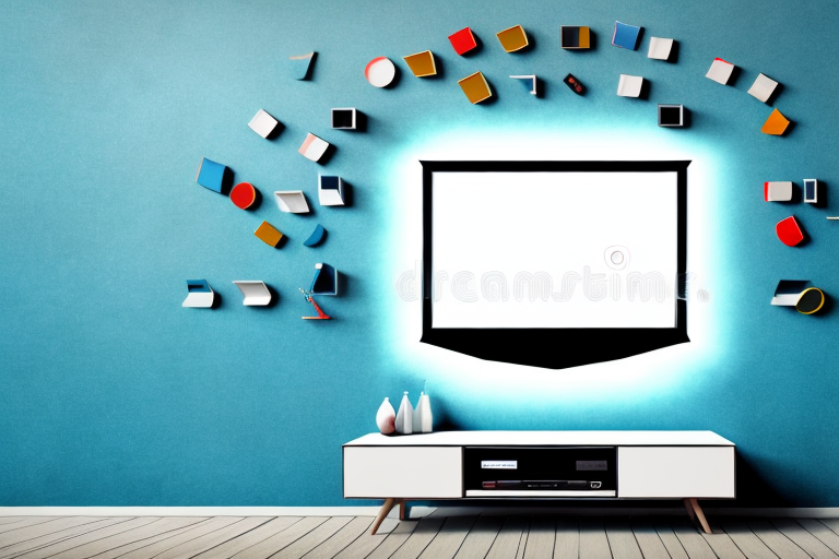 A wall with a tv mounted in a recessed area