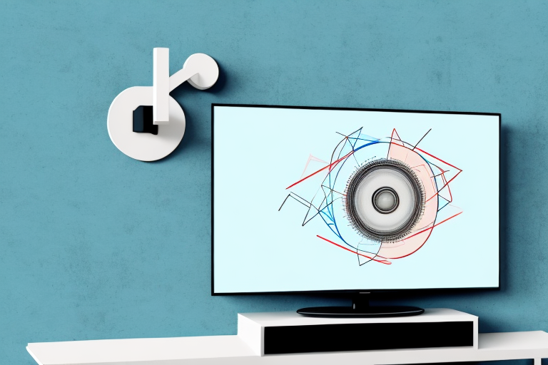 A television mounted on a z line design wall mount