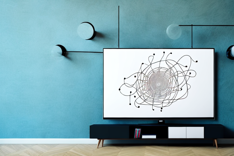 A wall-mounted tv with the wires hidden behind the wall