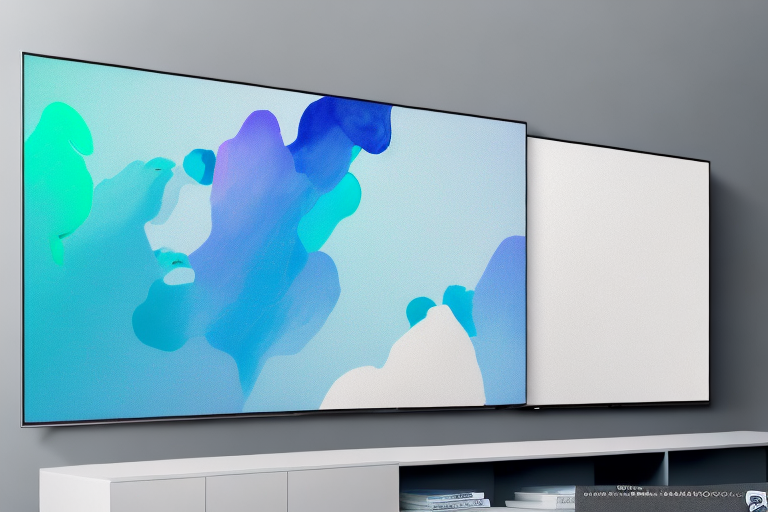 A wall-mounted 8k samsung qled tv
