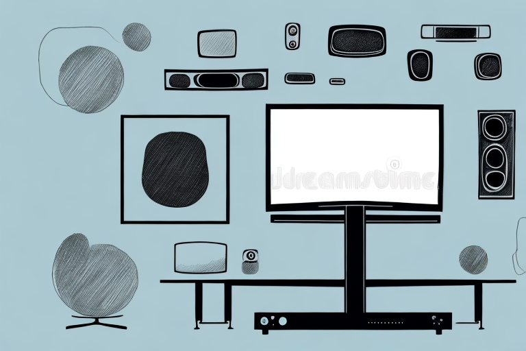 A tv stand mount with all its components