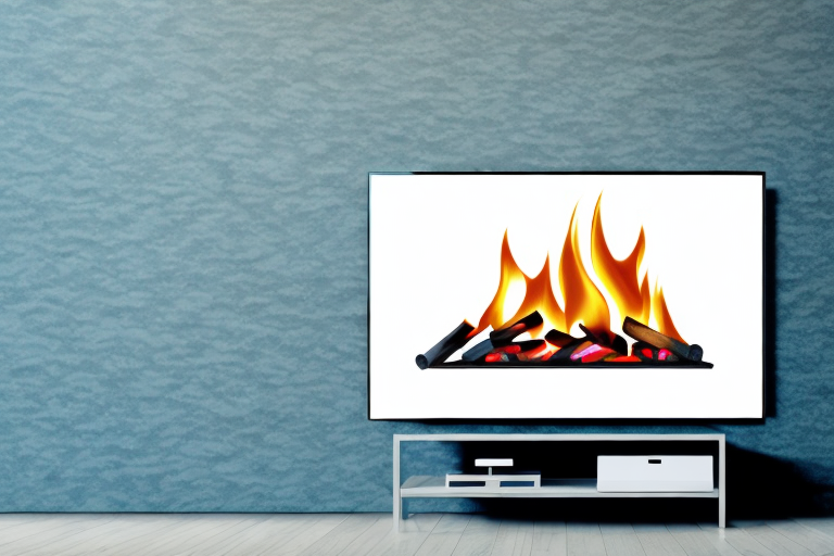 A fireplace with a flat-screen tv mounted above it