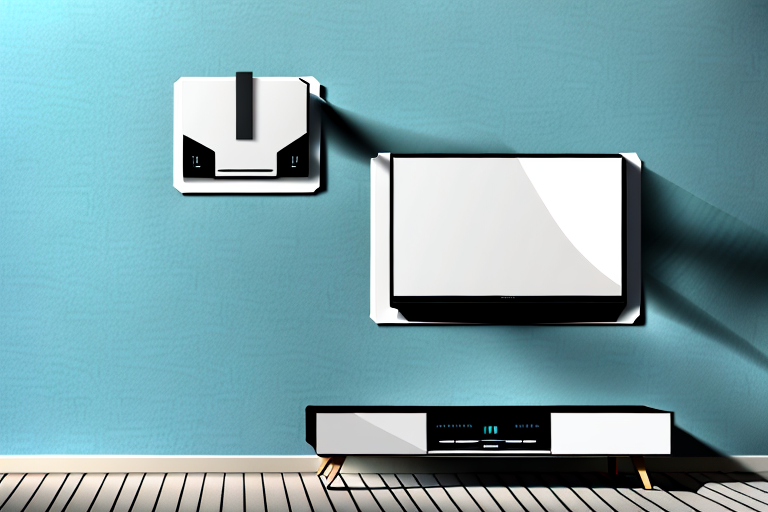 A sanus wall mount with a television being uninstalled from it