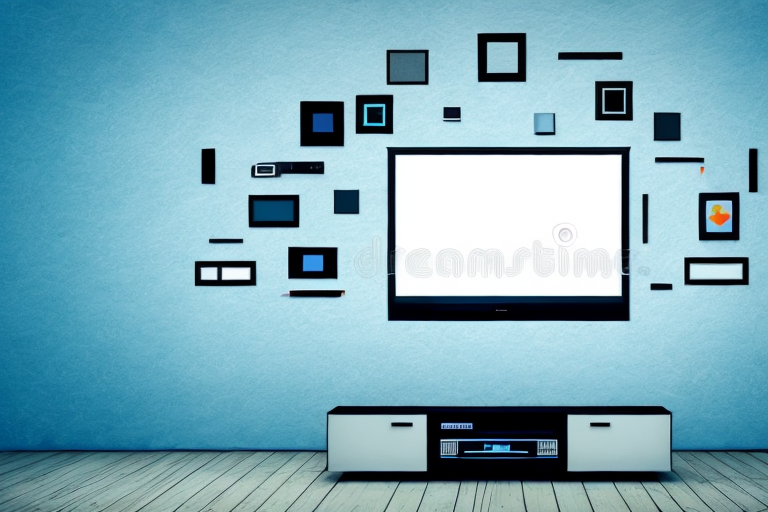 A wall with a flat-screen television mounted on it