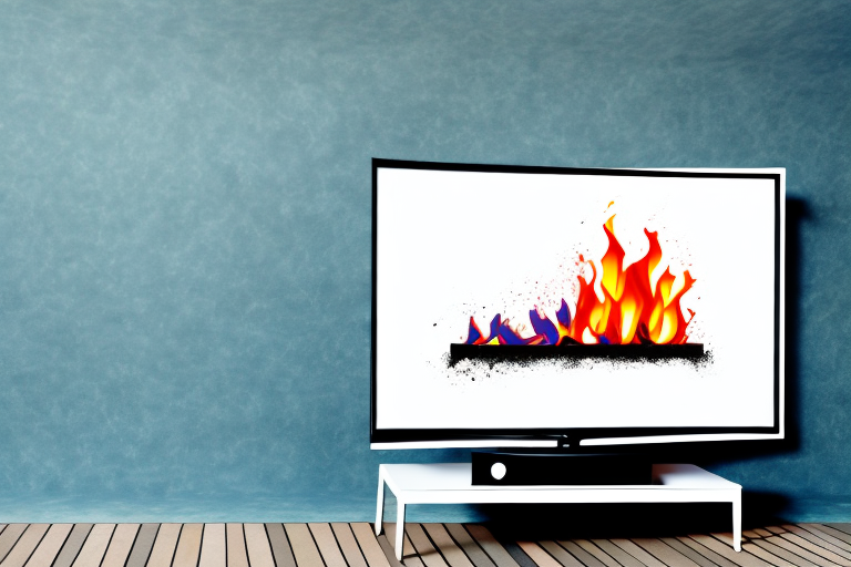 A tv mounted to a fireplace