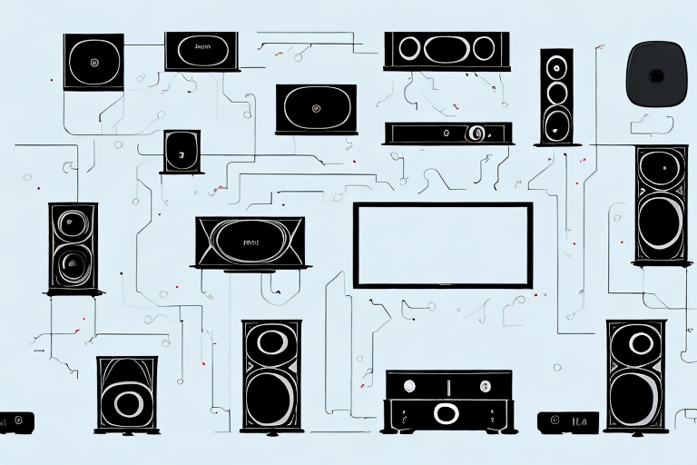 A home theater system with all the components connected to each other