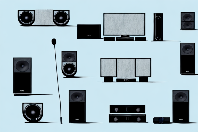 A sony home theater system with a microphone connected