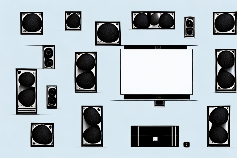 A home theater system with a large screen