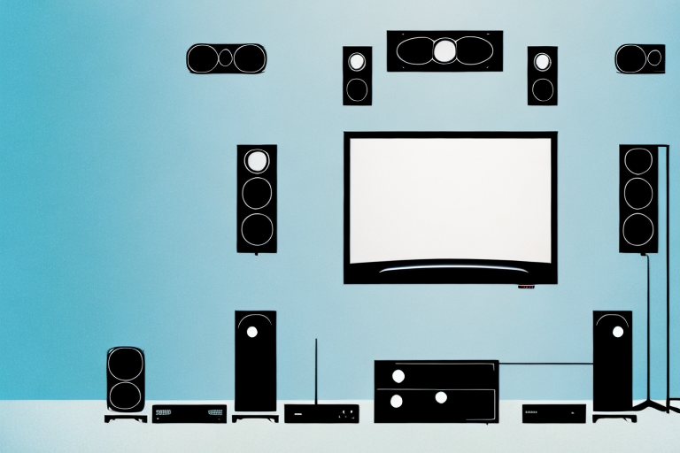 A home theater system being connected to a television