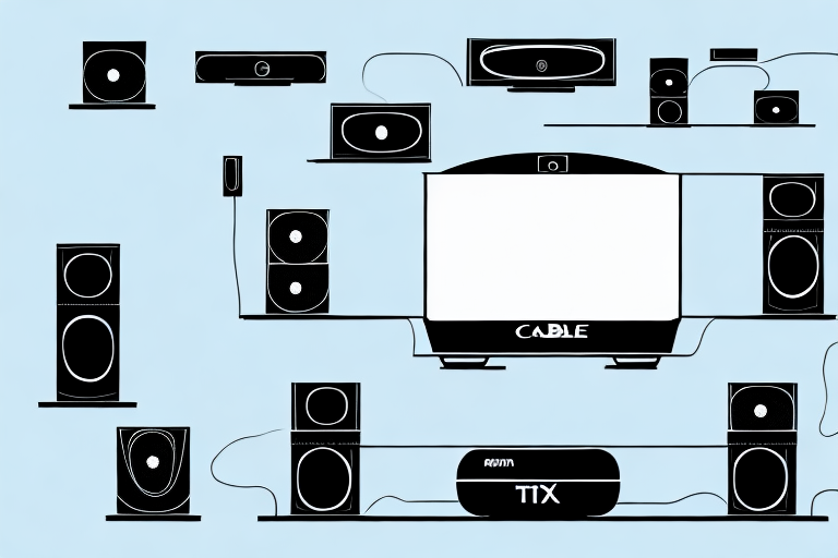A home theater system connected to a cable box