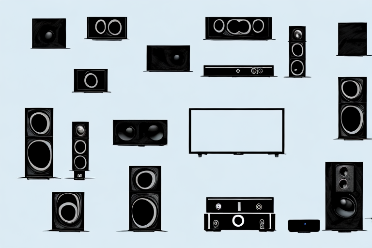 A home theater system with all of its components