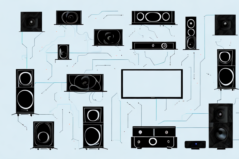 A home theater system with its components connected and ready to use