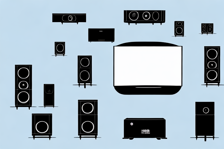 A home theater system with its components