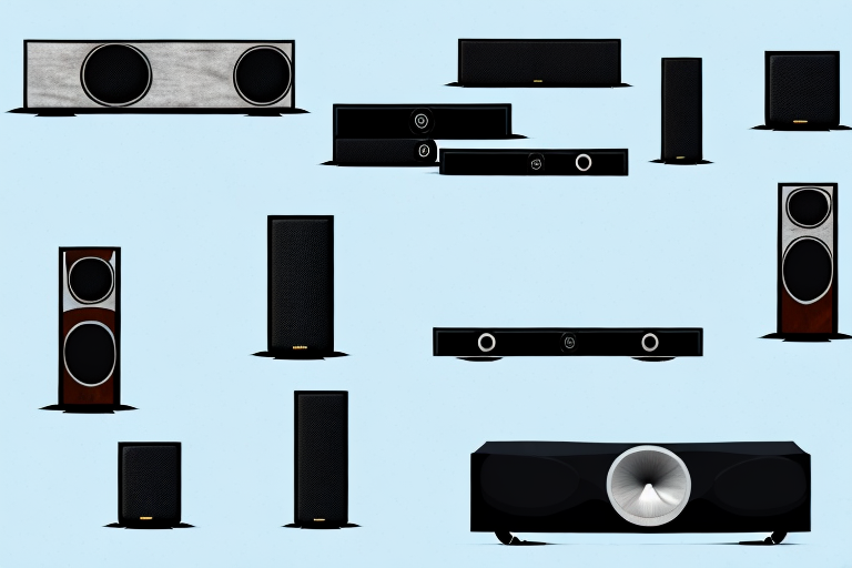 A home theater soundbar system with all its components