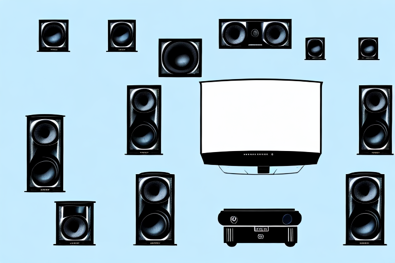 A home theater system with a blu ray player and speakers