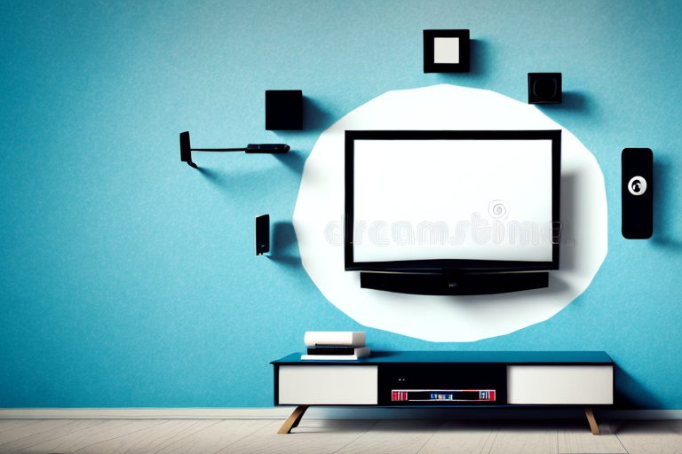 A wall with a tv mount and a tv on it