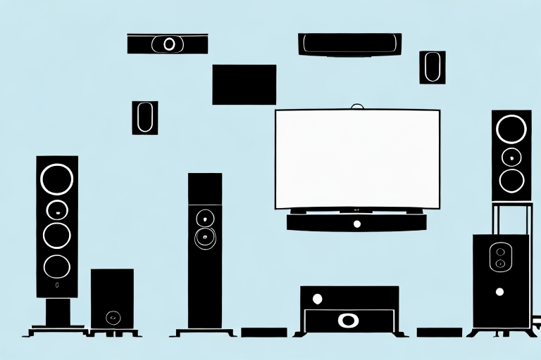A home theater system with speakers
