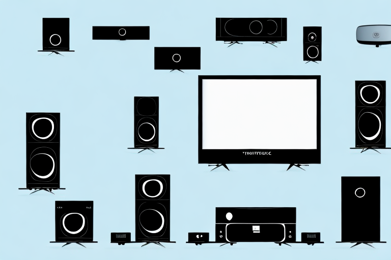 A 5.1 home theater system connected to a television