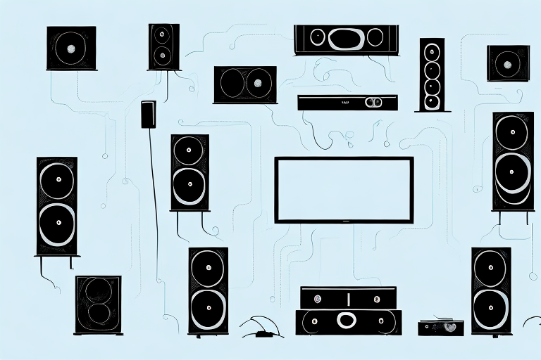 A home theater system with its components connected