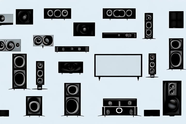 A home theater system with all of its components