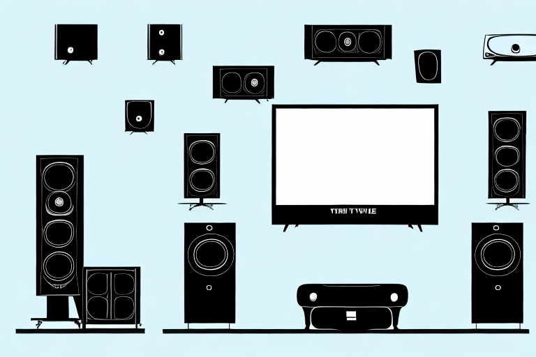 A home theater setup with speakers